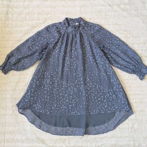 DR2 Blue Leopard Print Blouse